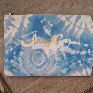 Blue and White Tie-Dye Pouch